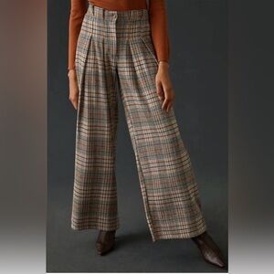 Anthropologie Maeve Knit Plaid Pants Size 6